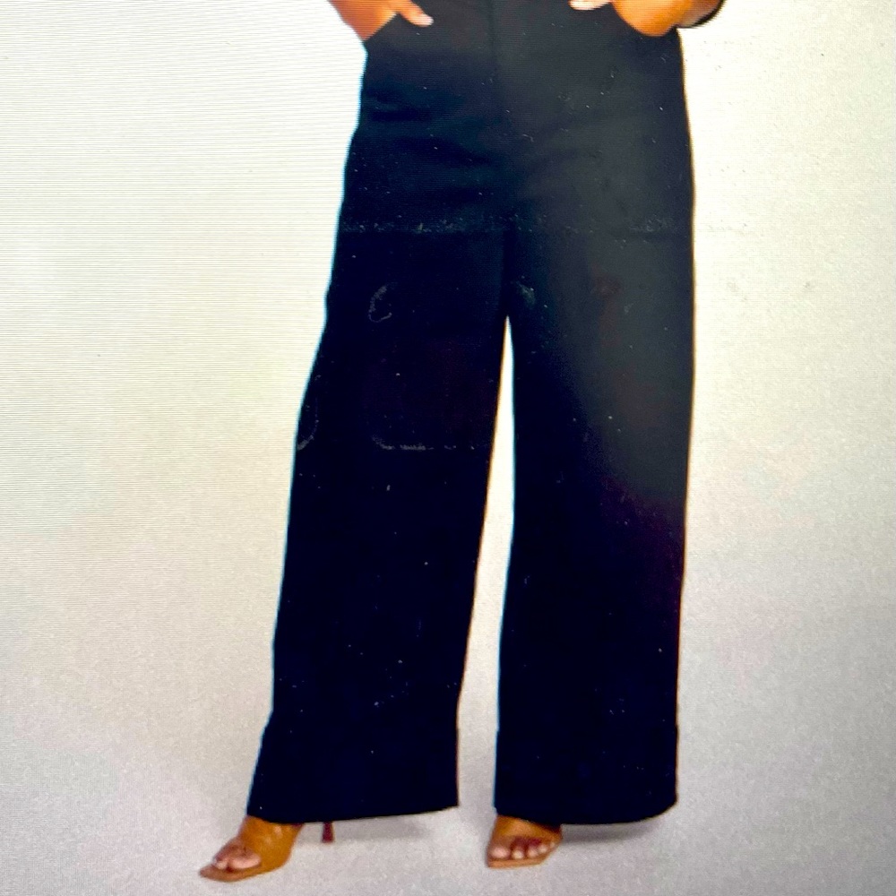 Universal Standard Carrie High Rise Wide Leg Jeans Black 22/24